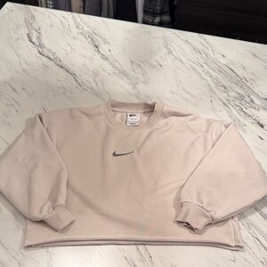 Nike Kids Light Beige Crop Sweatshirt